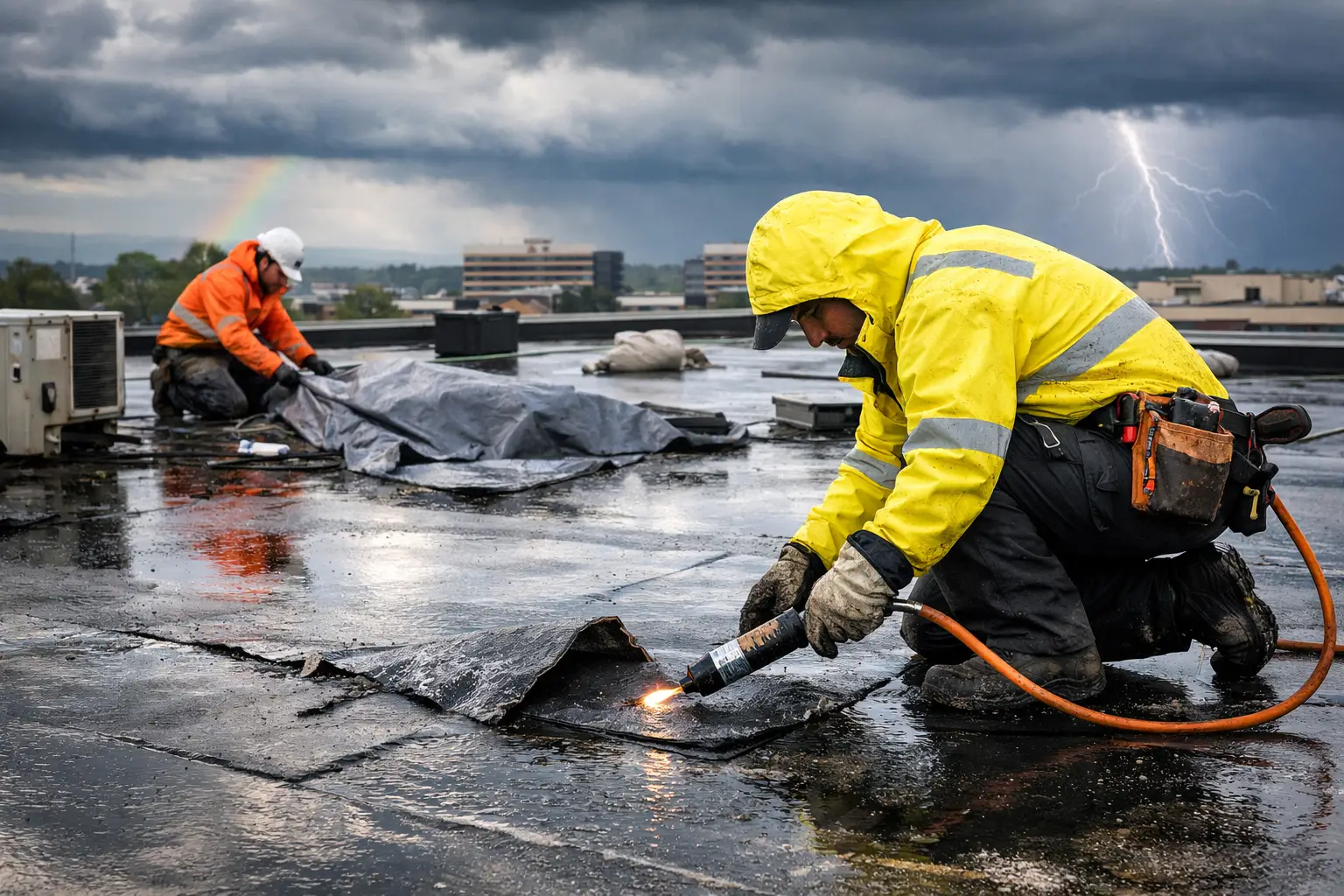 Commercial Flat Roof Storm Repairs