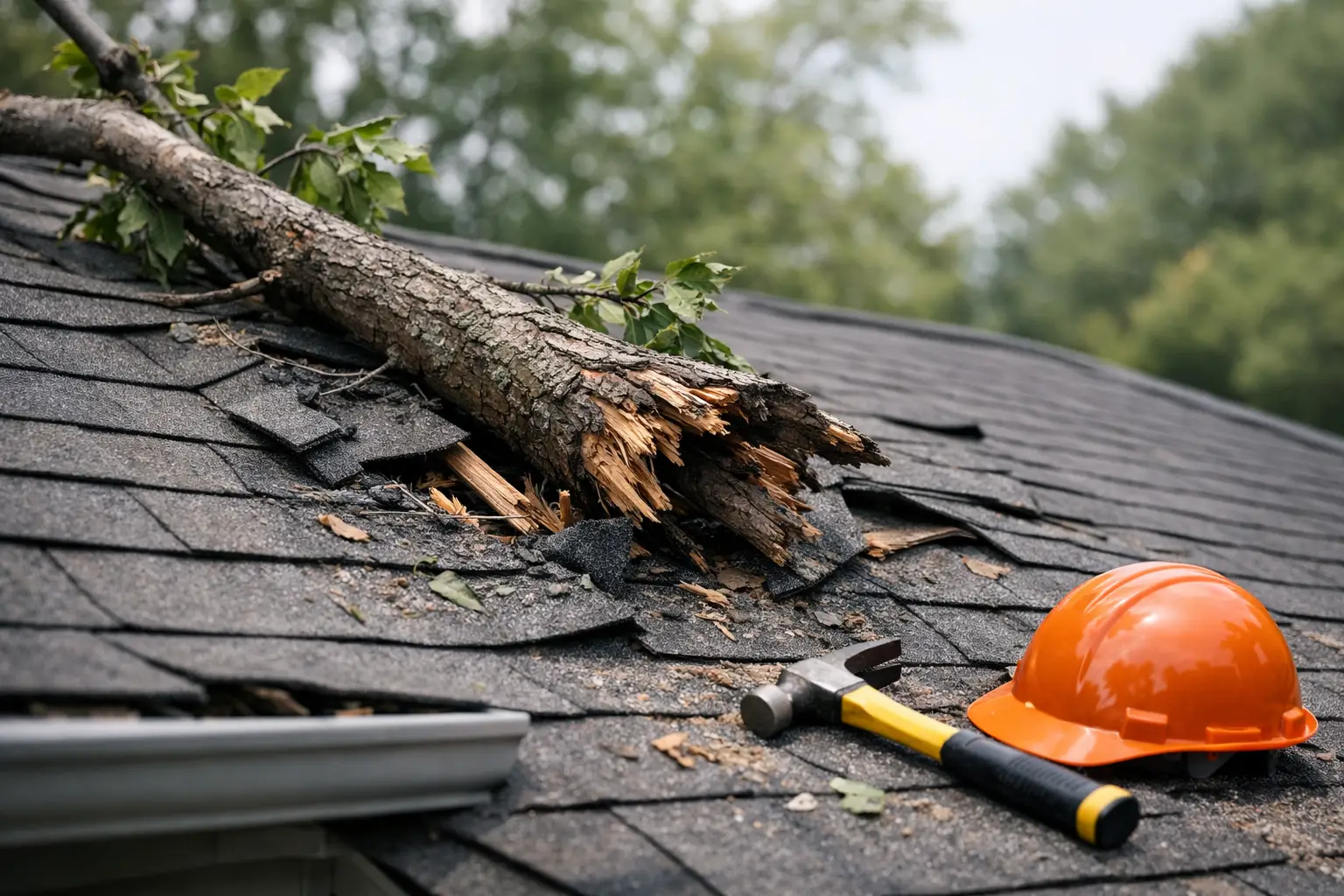 What to Do About Fallen Branch Roof Damage