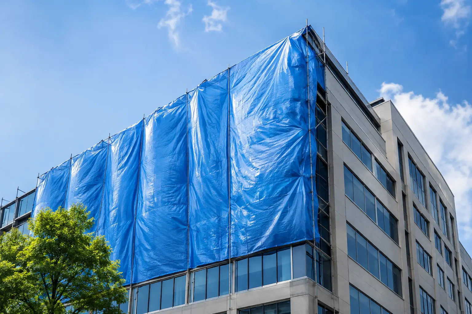 Office Building Tarping: Protect Your Property
